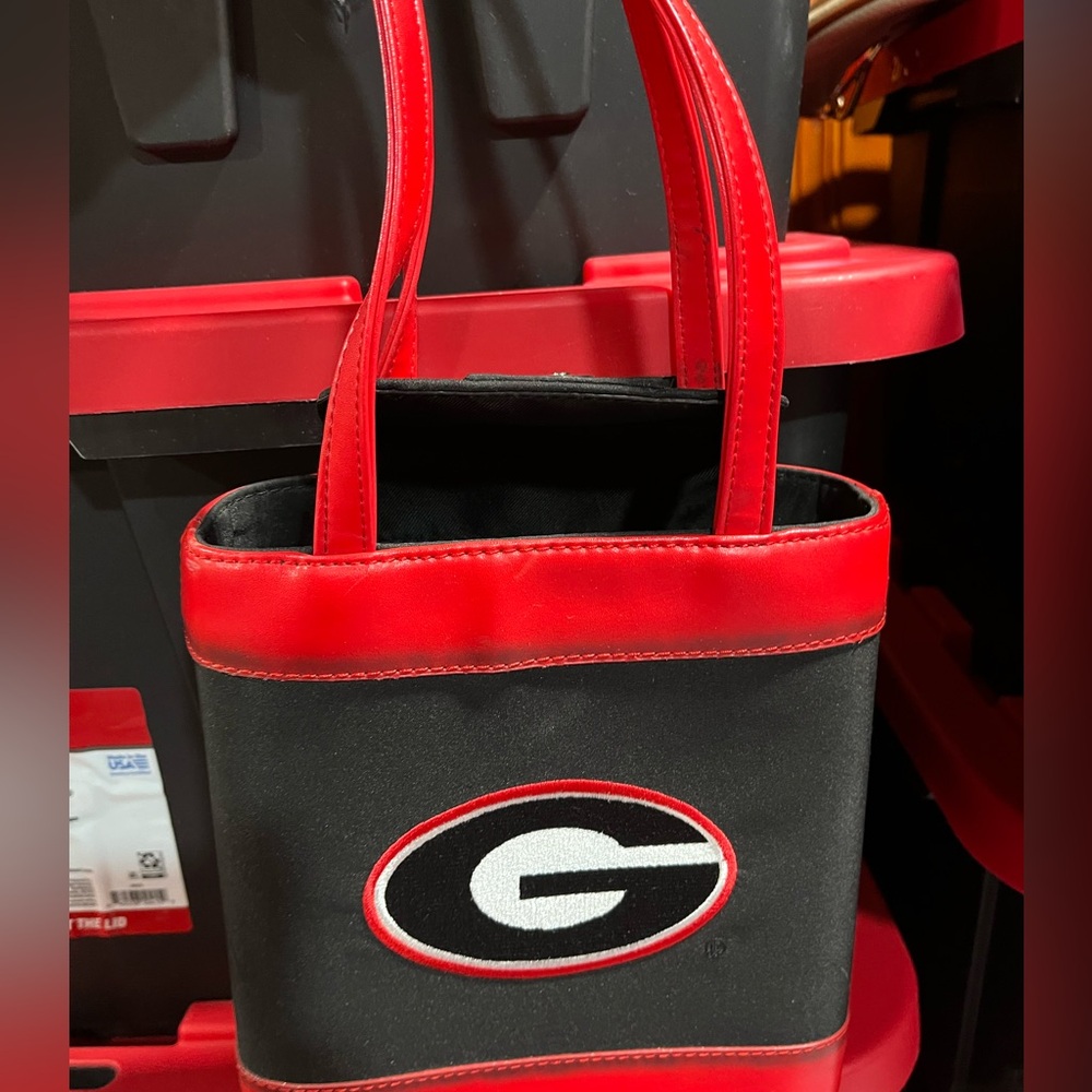 Georgia Red and Black Tote Bag with Logo